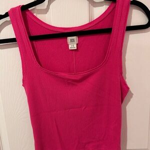 BDG Women's Bright Pink Ribbed Tank Top
